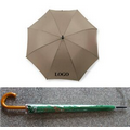 48" Auto Open Wooden Hook Handle Umbrella